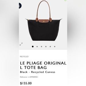 LONGCHAMP LE PLIAGE Original Handle Tote Bag in size large